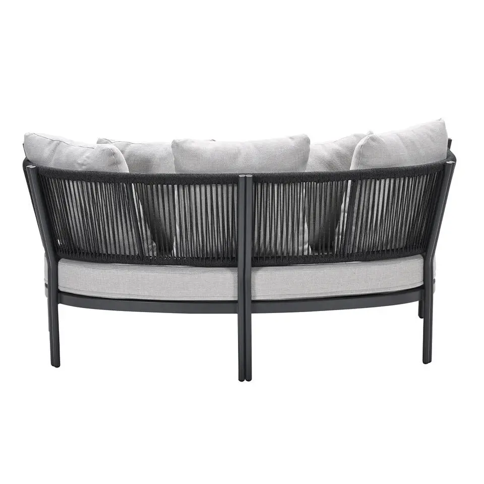 San Remo divanbed - carbon black - rope lava zwart - valley sand