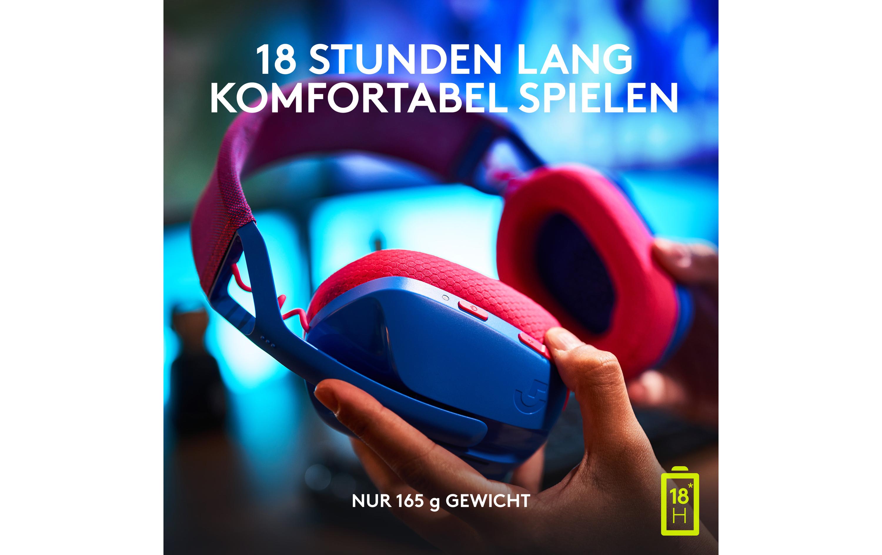 Headset G435 Gaming Lightspeed BlauKabelloses Gaming-Headset mit integrierten Beamforming-Mikrofonen und bis zu 18 Stunden Akkulaufzeit