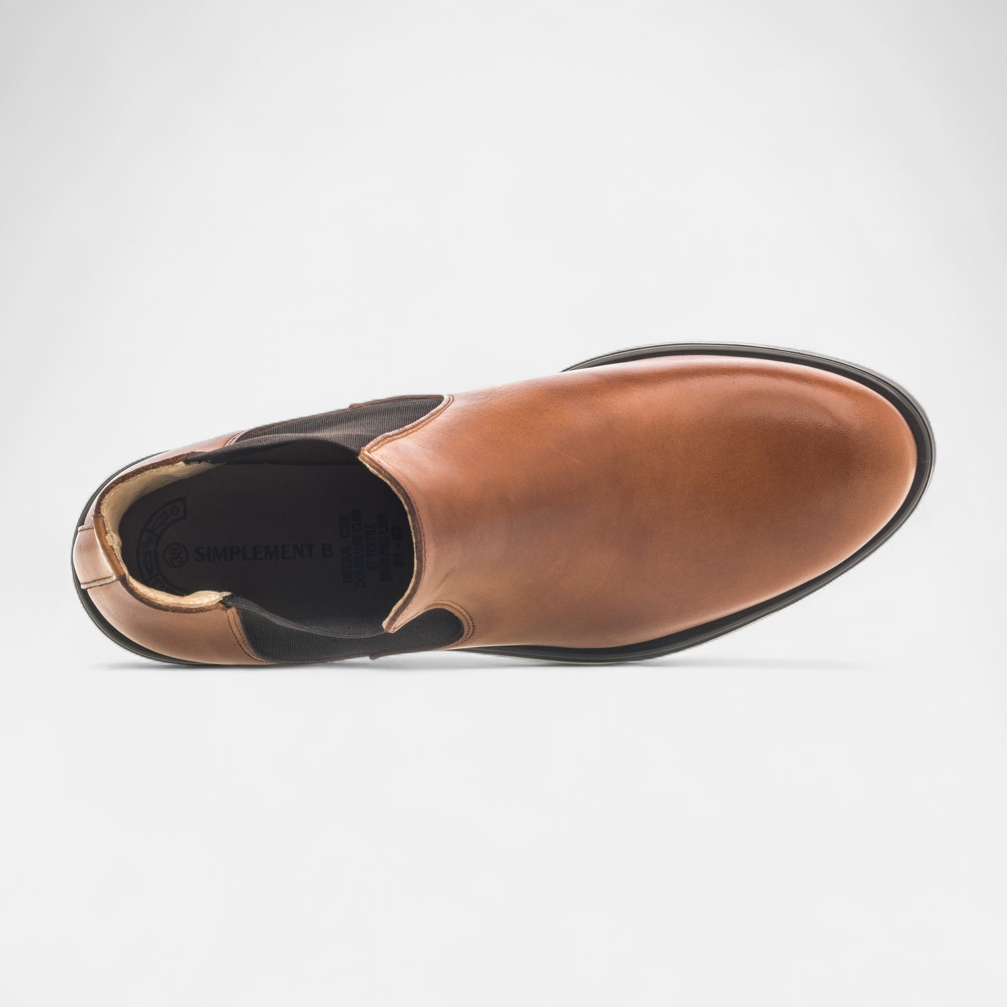 Boots chelsea Femme en cuir cognac