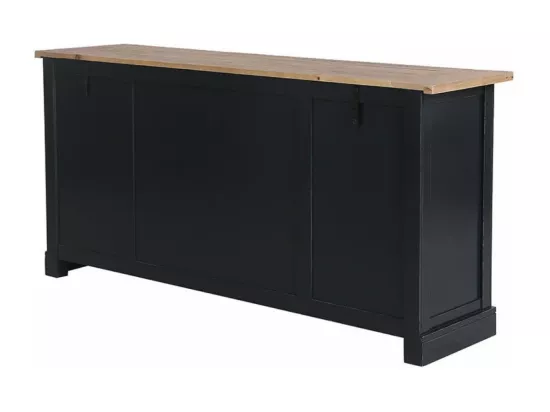 Bas De Buffet 4 Portes Bois-MDF Noir - Rivages Interior's