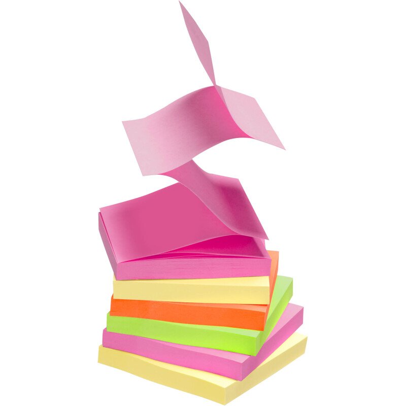 Z-notes repositionnables couleurs Fun Bruneau 75 x 75 mm - bloc de 100 feuilles