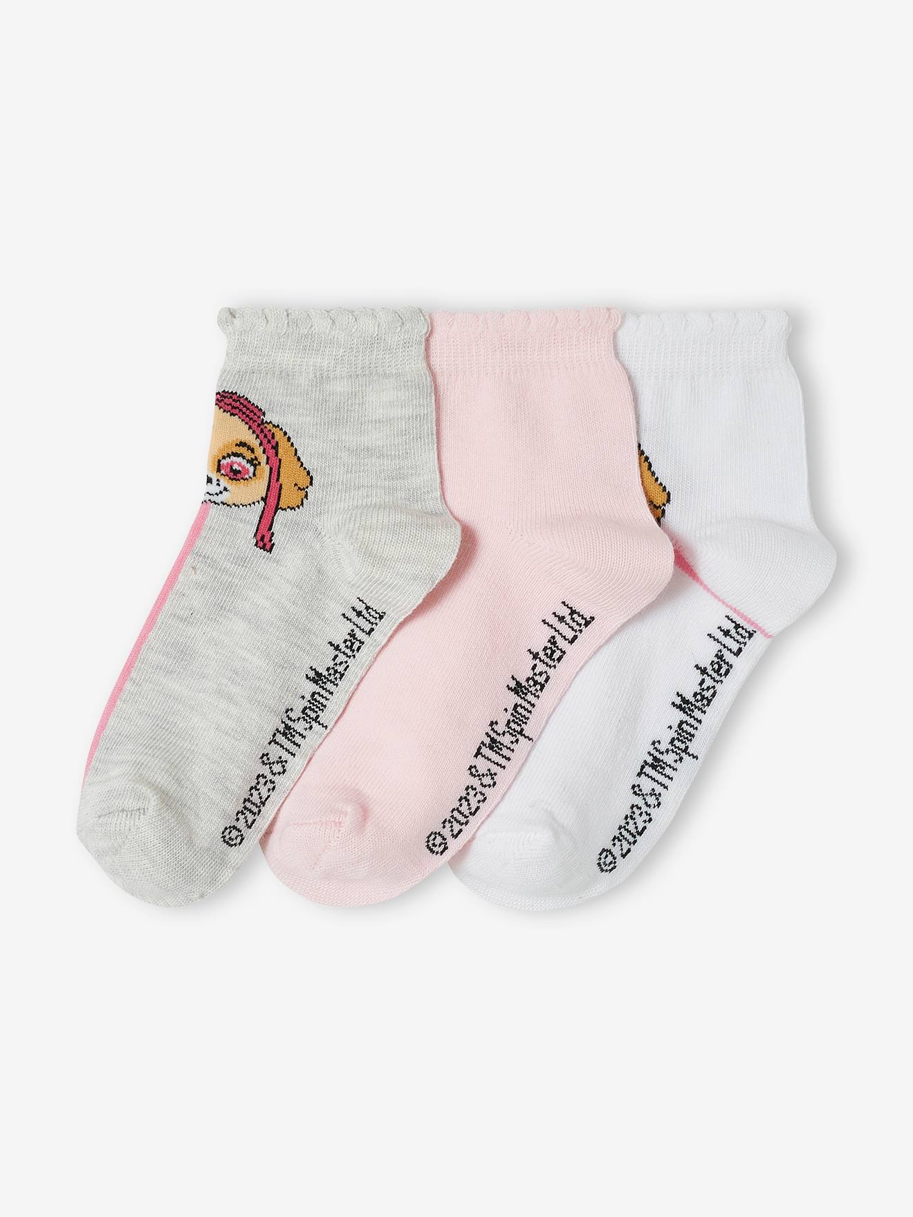 Conjunto com 3 pares de meias tamanho médio para meninas, modelo 