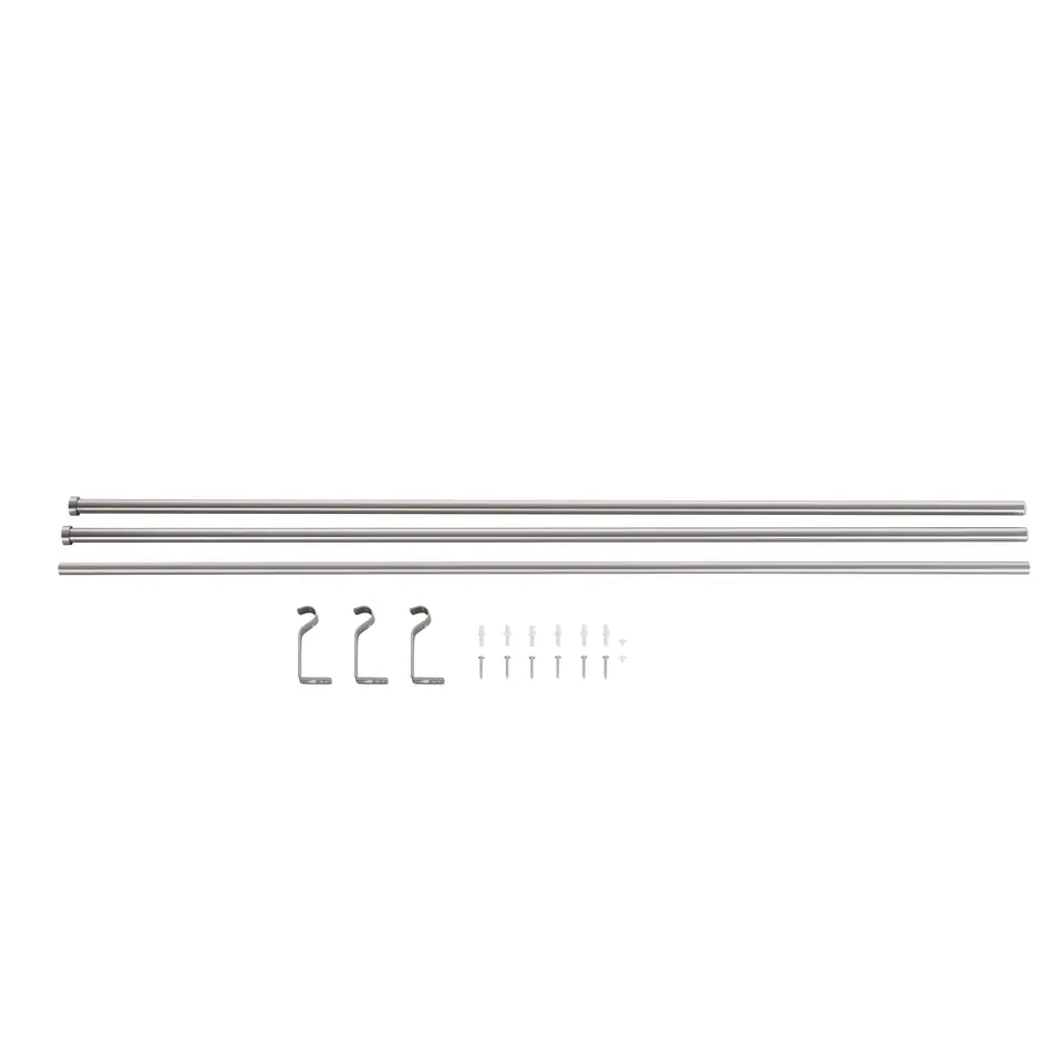 Lange Gordijnroede - Uitschuifbaar - Stang van 240-360 cm - Zilver