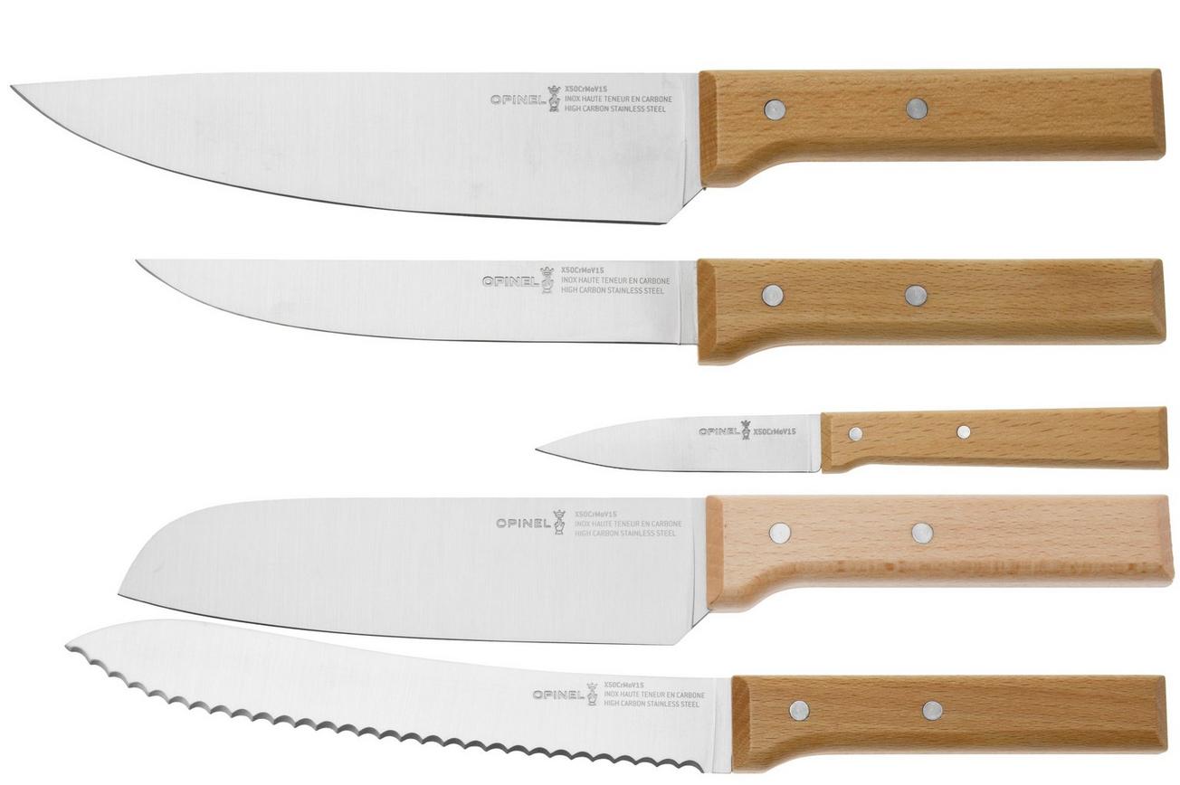 Opinel Parallèle 2402, 5-delige messenset incl. blok