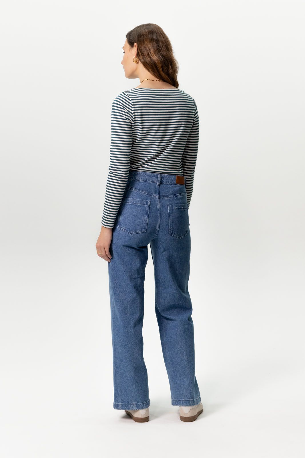 Brovary blauwe high waist wide leg jeans