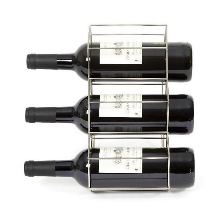 Range-bouteilles métal argent, 6 compartiments