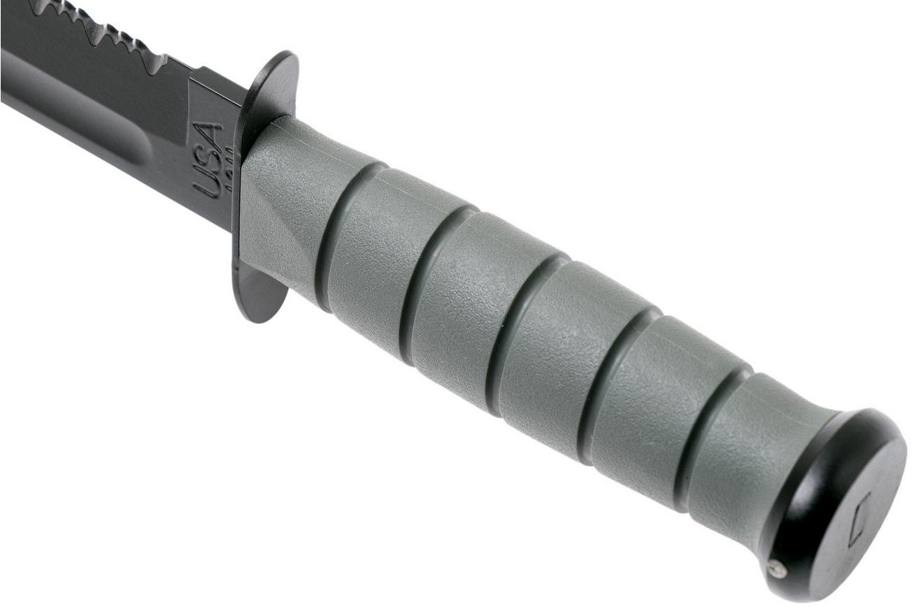 KA-BAR 5012 Foliage Green, serrated edge, Kraton, kunststof schede