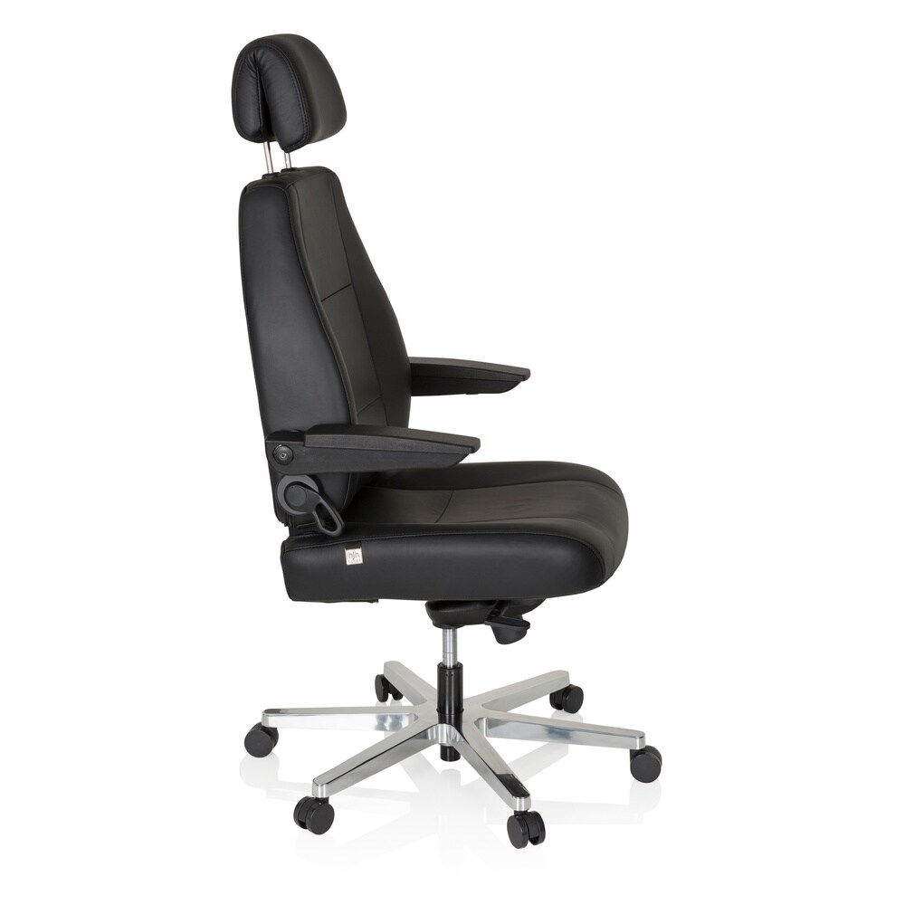 XXL Drehstuhl 24 HOURS Leder mit abklappbaren Armlehnen hjh OFFICE
