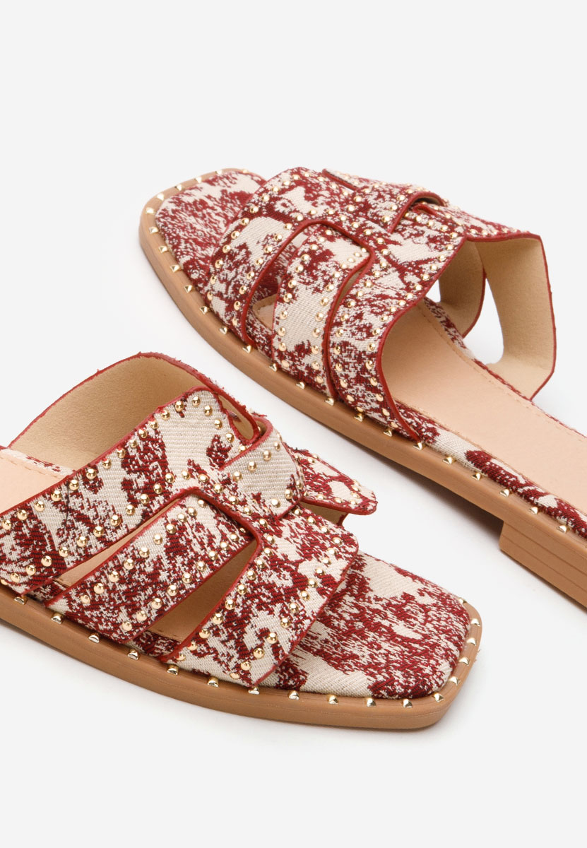 Mules plates femme rouges Vyviana