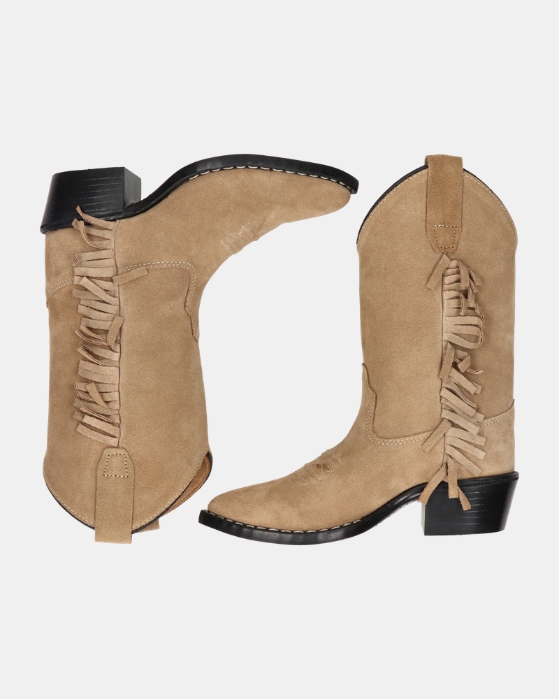 Bootstock Ruffle Cowboylaarzen  - beige