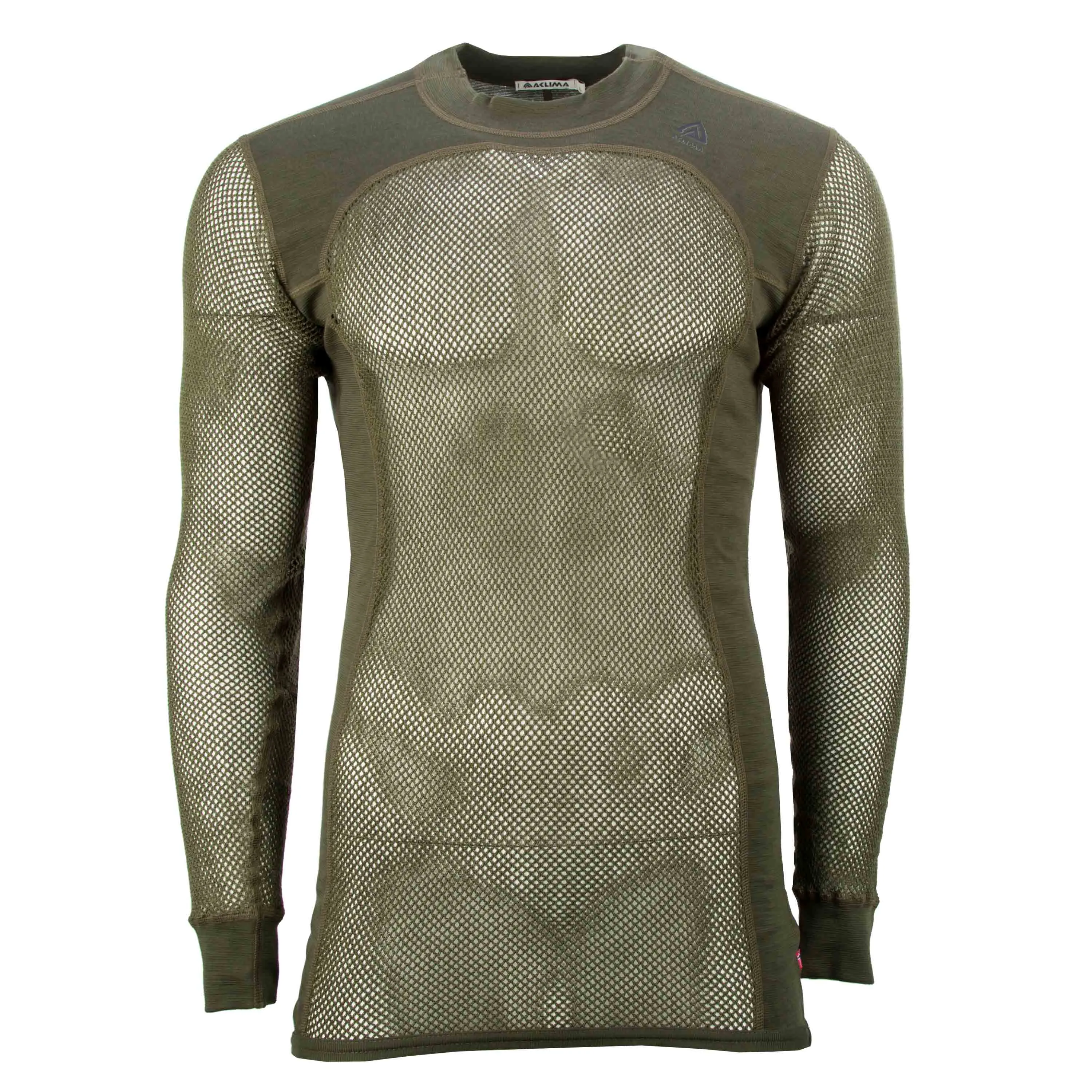 Aclima -  Aclima Pullover Woolnet Crew Neck olive night