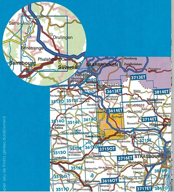 IGN - TOP25 3614ET SARRE UNION 1 25 000