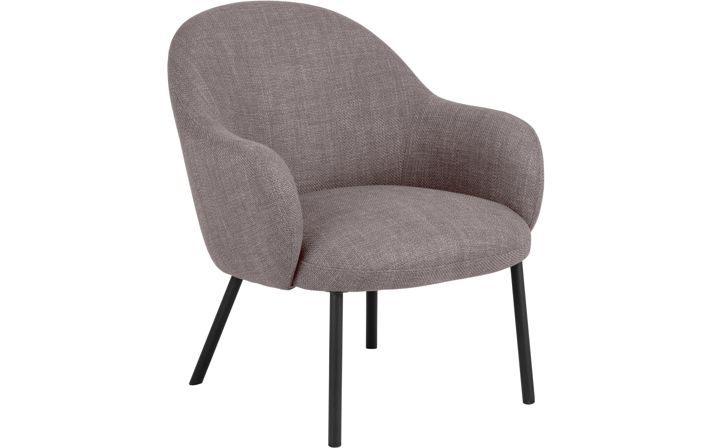 Sessel Spencer Polyurethan (PU)/Stahl, Hellgrau/Braun<br>Eleganter Loungesessel mit klarer und runder Silhouette