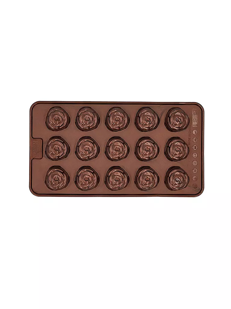 RBV BIRKMANN Pralinenform ROSE CHOCOLATERIE 2tlg. Silikon Braun  braun