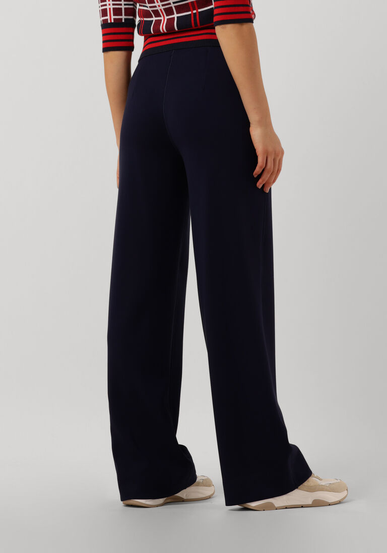 VANILIA donkerblauwe vanilia flared broek tube trousers double punto