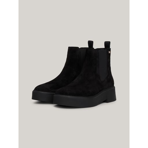 Tommy Hilfiger Suede Tonal Chunky Chelsea Ankelstøvler, Black, 40