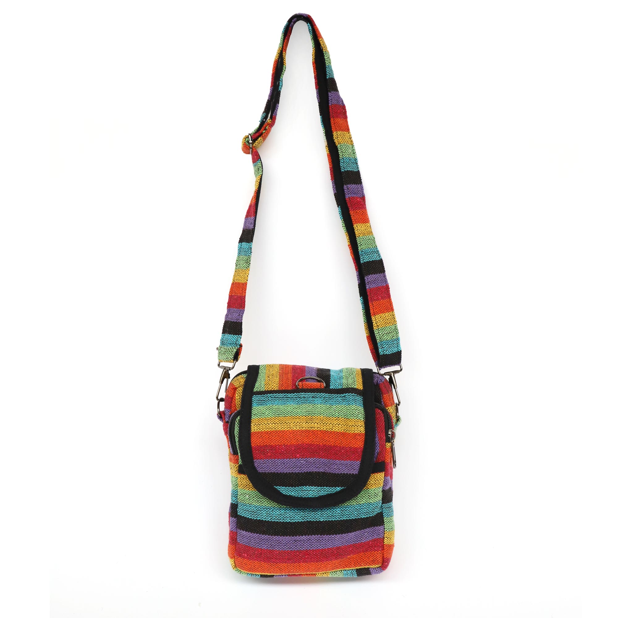 Umhängetasche 'Rainbow' aus Baumwolljacquard, multicolor, H 22 cm, B 15 cm, L 7 cm günstig bestellen