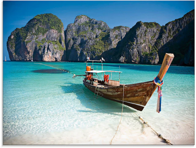 Artland Glasbild »Maya Bay, Koh Phi Phi Leh, Thailand« Boote & Schiffe 1 Stk. tlg. in verschiedenen Grössen