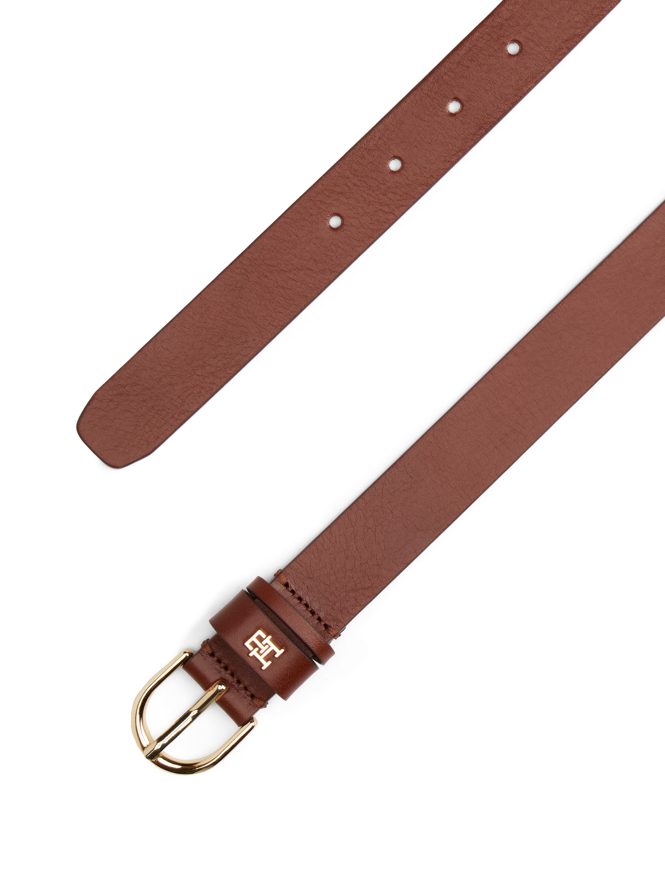 Tommy Hilfiger Ledergürtel »ESSENTIAL EFFORTLESS 2.5 cm breit GOLD«, Logoemblem, weiche Haptik, ovale Einfachdornschliesse