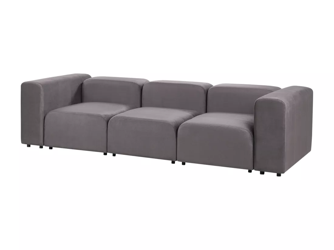 Canapé 3 places modulable en velours gris foncé FALSTERBO