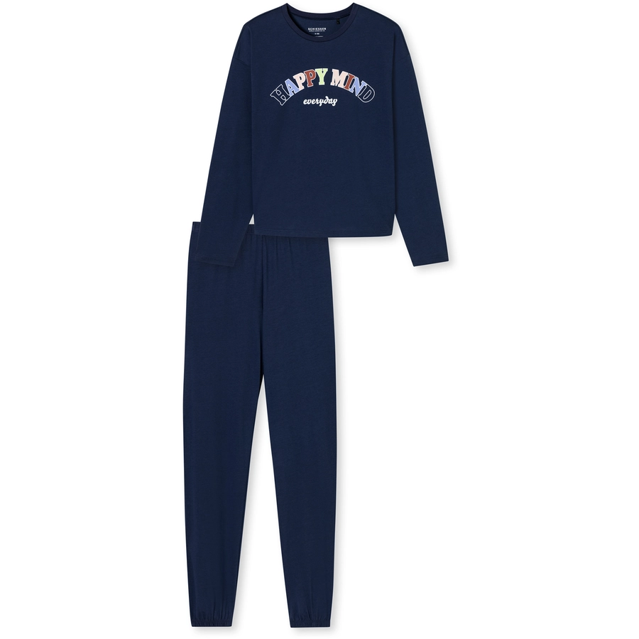 Schiesser Pyjama Organic Cotton nachtblau