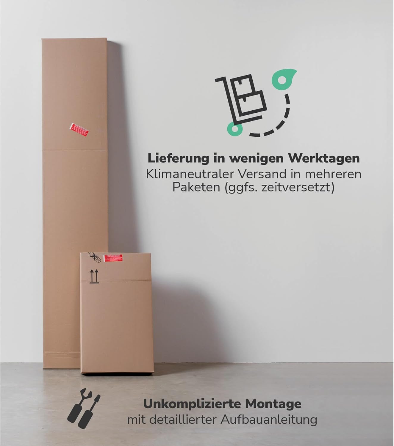 mokebo Aktenschrank Mehrzweckschrank (60x180 cm) 'Der Lange' aus Holz auch als Büroschrank, Allzweckschrank oder Schuhschrank, auch als Vorratsschrank oder Schrank in Grauer Betonoptik