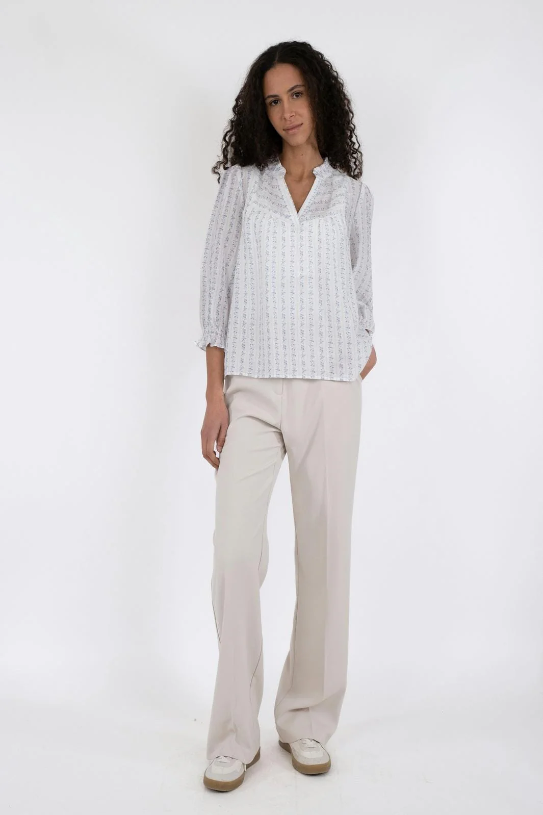 Neo Noir Carlie Flower Stripe Blouse