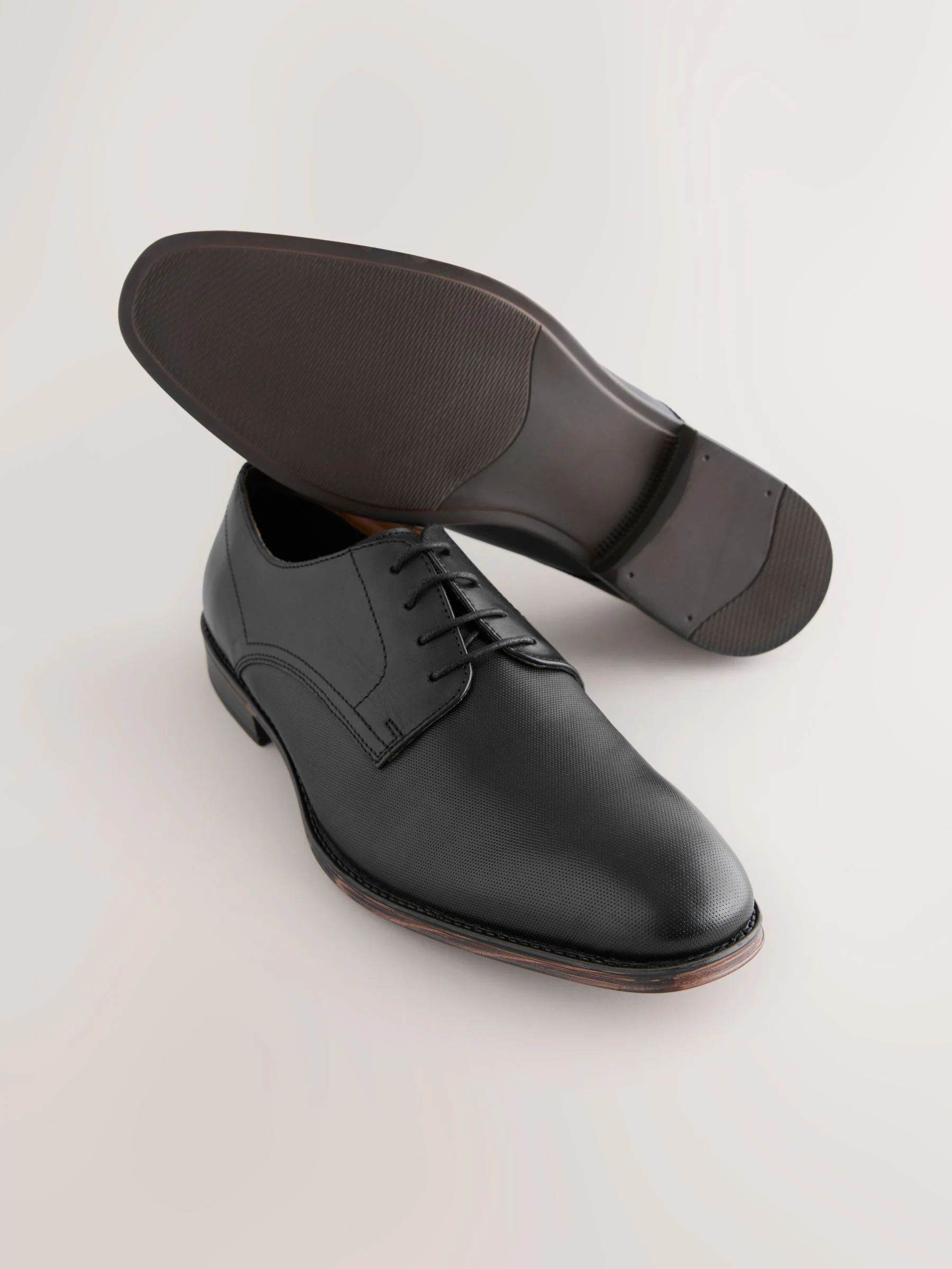 Zwart - Saffiano leren Derby-schoenen