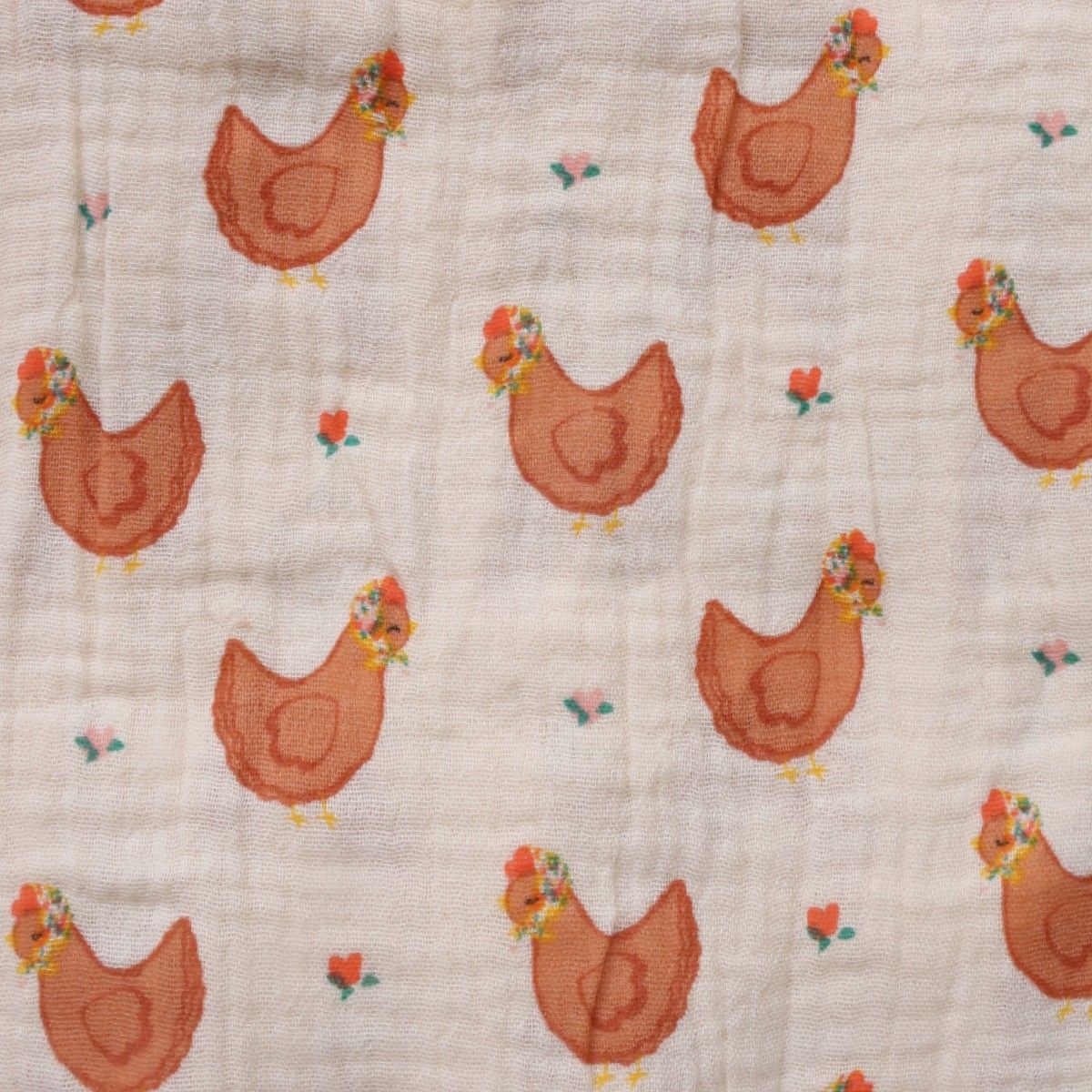 Lange poules 70x70 cm - La petite poule rousse Jolie saison