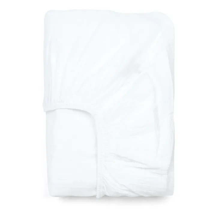 Haomy Drap-housse Dili en voile de coton | Blanc