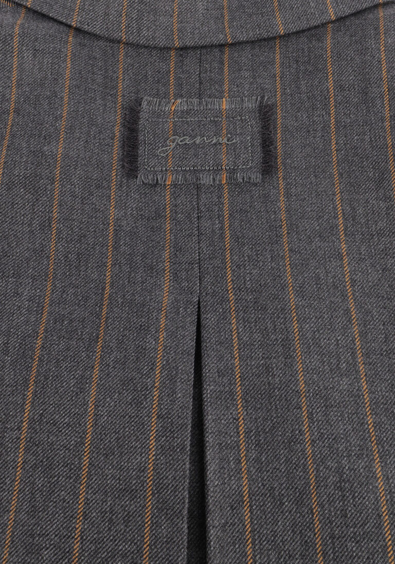 grijze ganni blazers wool stripe blazer