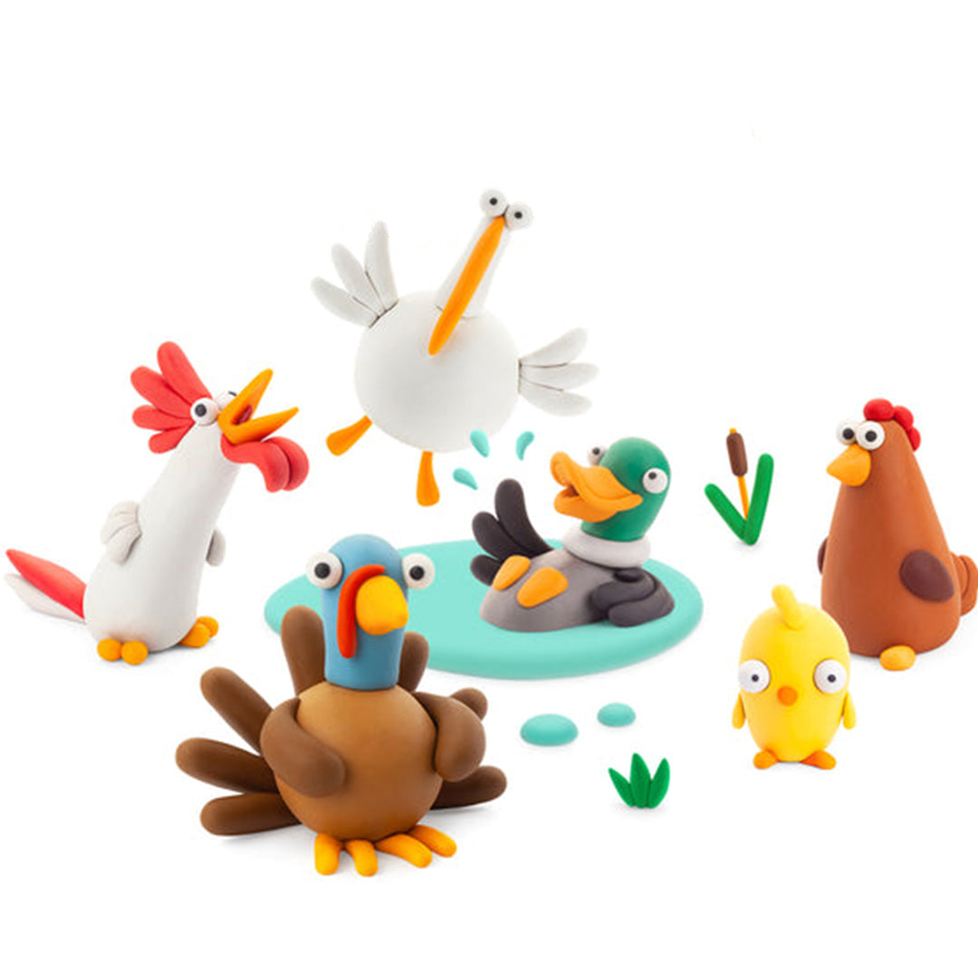 Hey clay boetseerklei farm birds