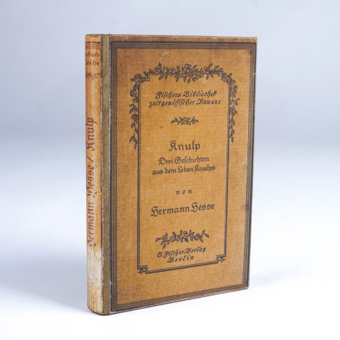 Buchhülle 'Knulp von Hermann Hesse', T 3 cm, B 14 cm, H 21 cm von fischer's lagerhaus