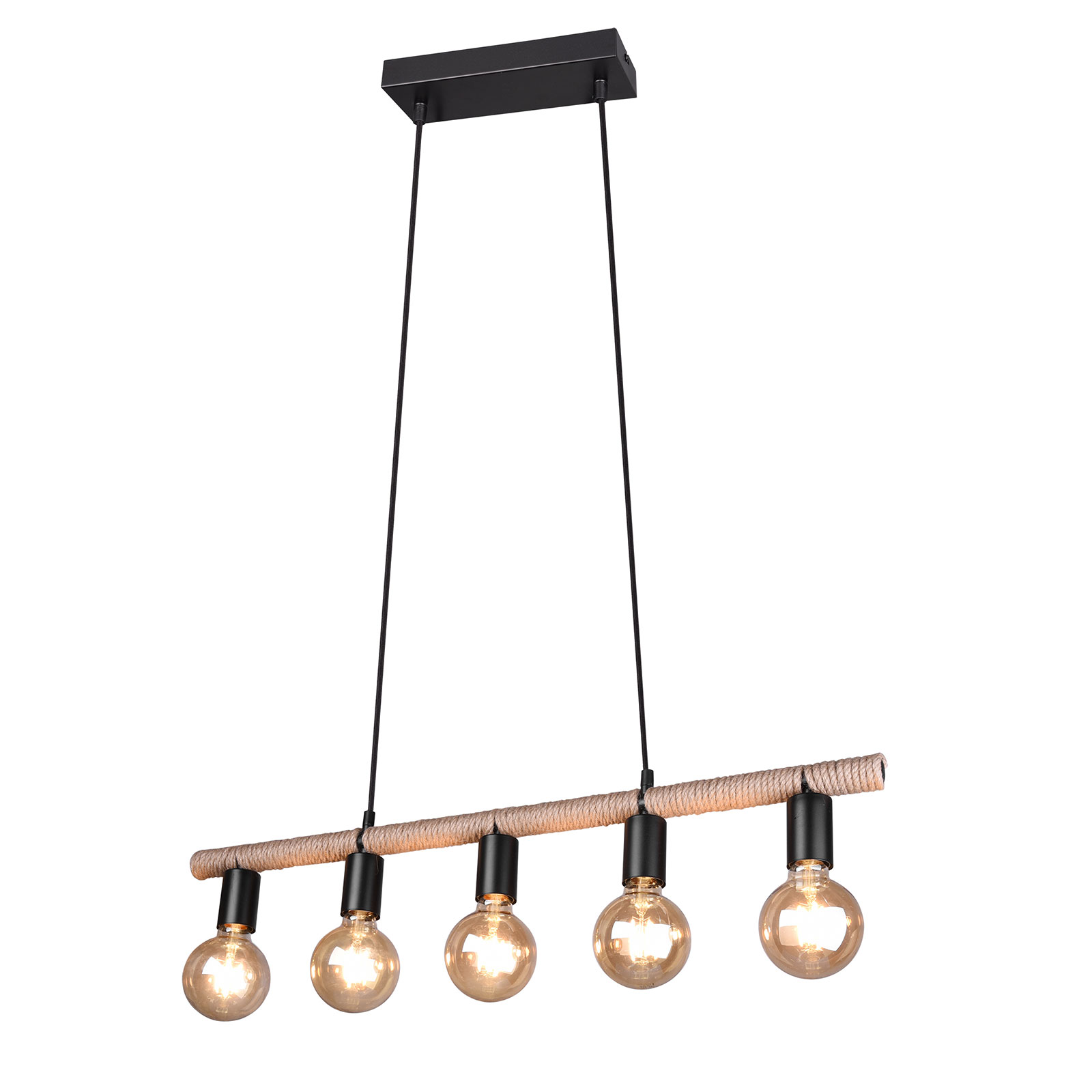 Pendelleuchte - beige-schwarz - Höhe anpassbar