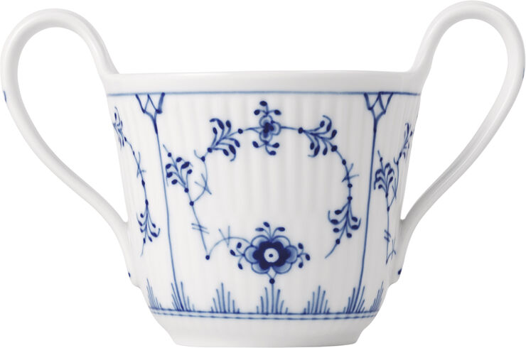 Royal Copenhagen Musselmalet Riflet babykop, 13 cl. Hvid