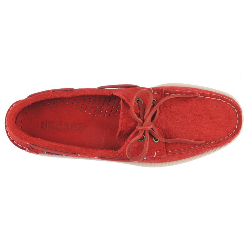 DOCKSIDES PORTLAND FLESH OUT Red-Chaussures bateau pour homme en suede Portland