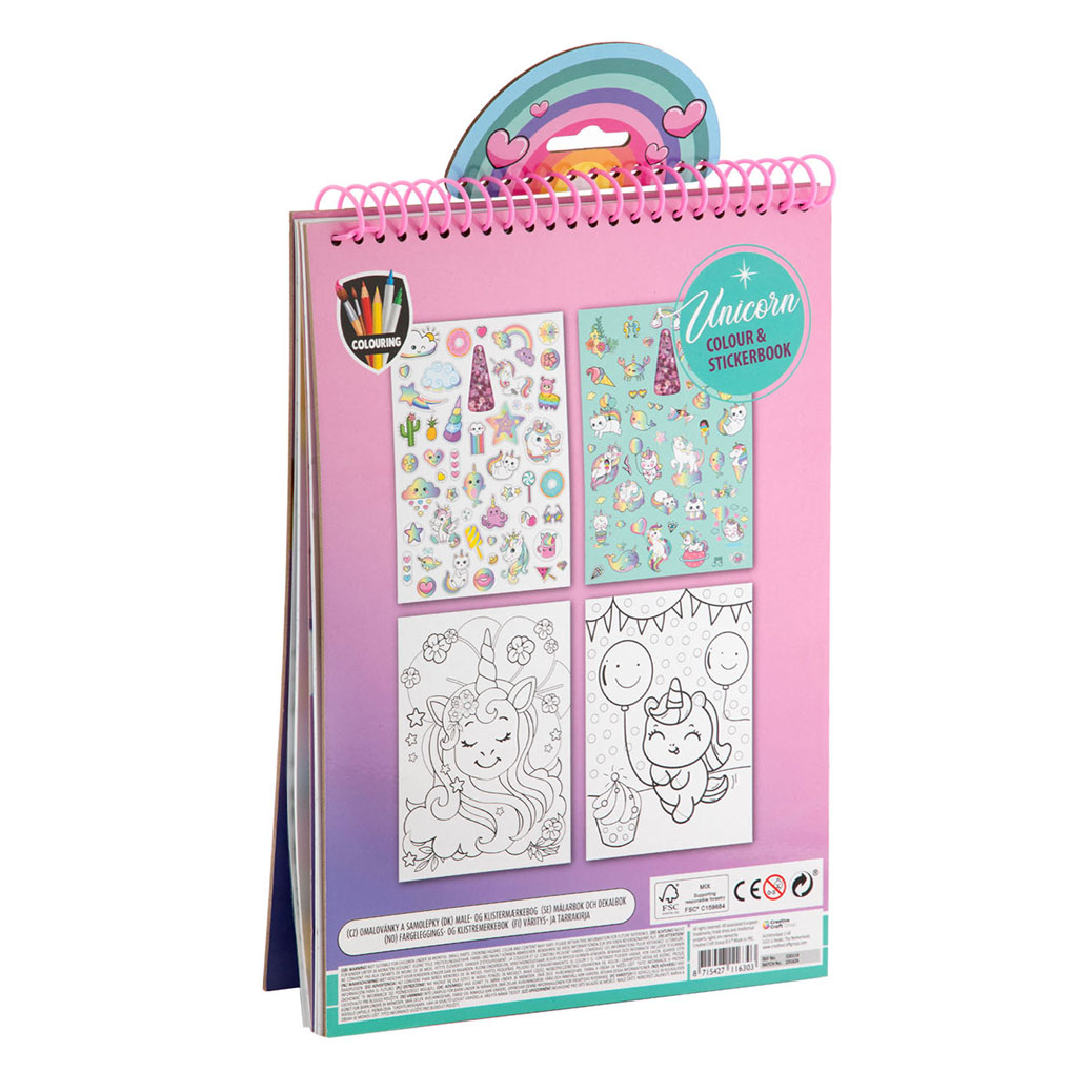 Kleur en Stickerboek Eenhoorn