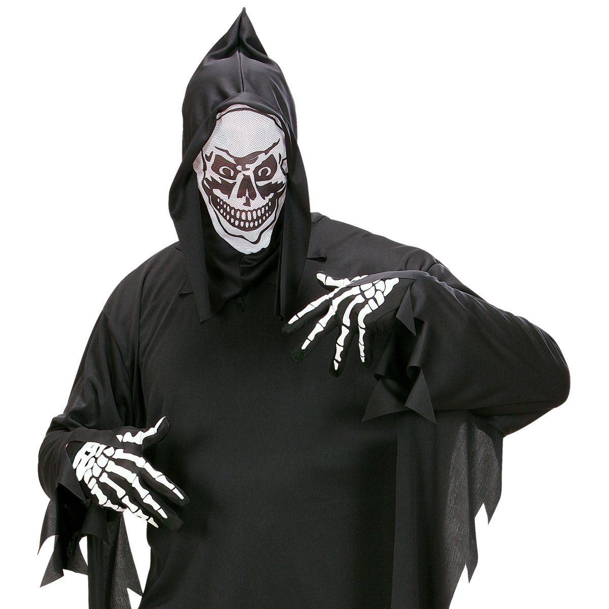 Halloween Handschoenen Wit Zwart Skelet