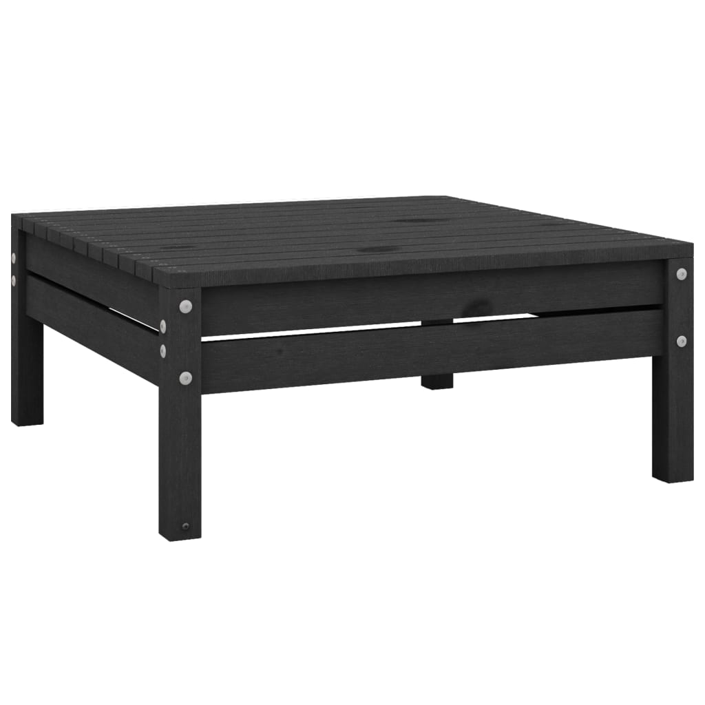 Salon de jardin meuble d'extérieur ensemble de mobilier 10 pièces bois de pin massif noir