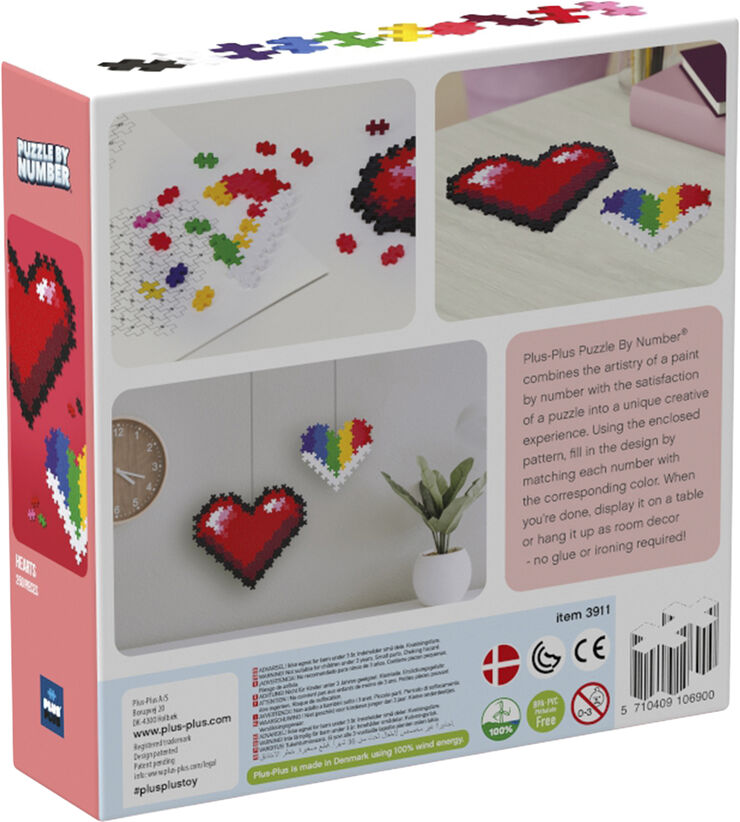 PLUS-PLUS Puzzel by Number Hearts