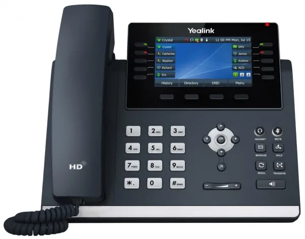 Yealink SIP-T46U - VoIP-telefon med opkalds-ID - 3-vejs opkaldskapacitet - SIP, SIP v2 - 16 linjer - klassisk grå
