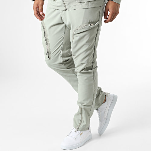 Ensemble Veste Zippée Et Pantalon Cargo LL602 Vert Clair