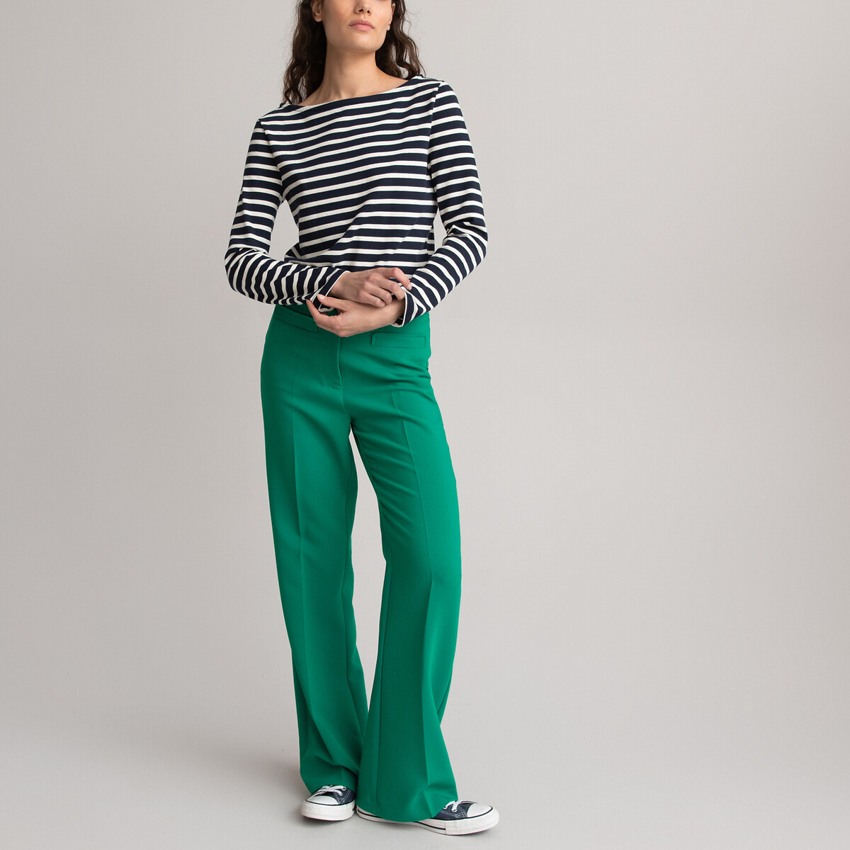 COLEÇÃO LA REDOUTE<br>Camiseta listrada com decote canoa e mangas compridas