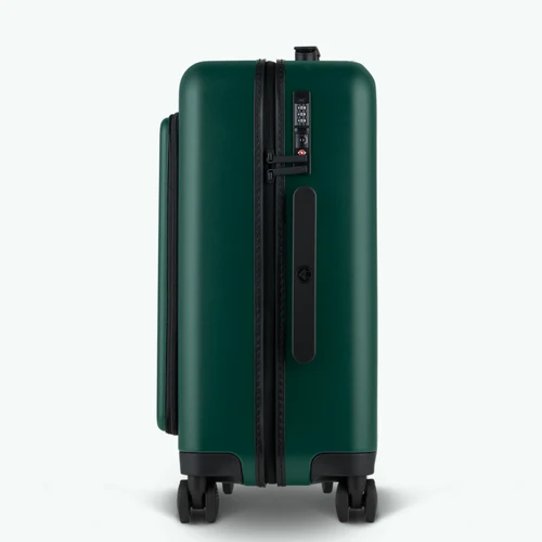 Valise rigide 4 roues PVG Pochette unie vert