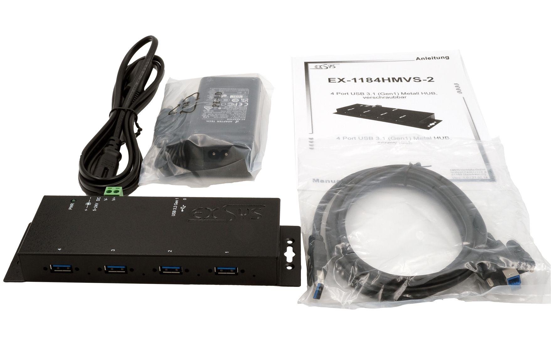 USB-Hub EX-1184HMVS-2<br>Porterweiterung mit 4 USB 3.0 Anschlüssen