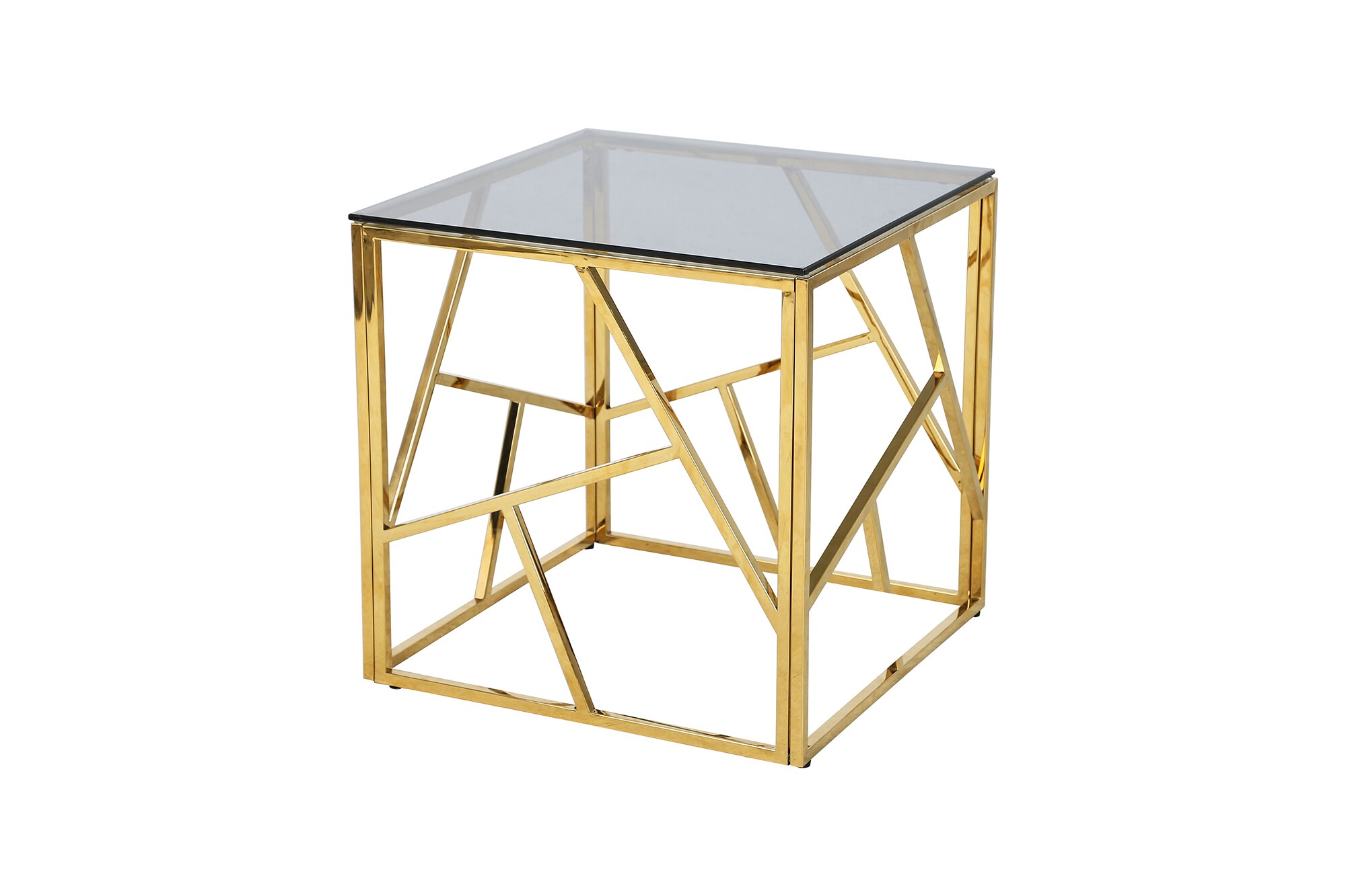 Beistelltisch Gold/Grau 55x55 cm Wohnzimmertisch Couchtisch Sofatisch Dekoration