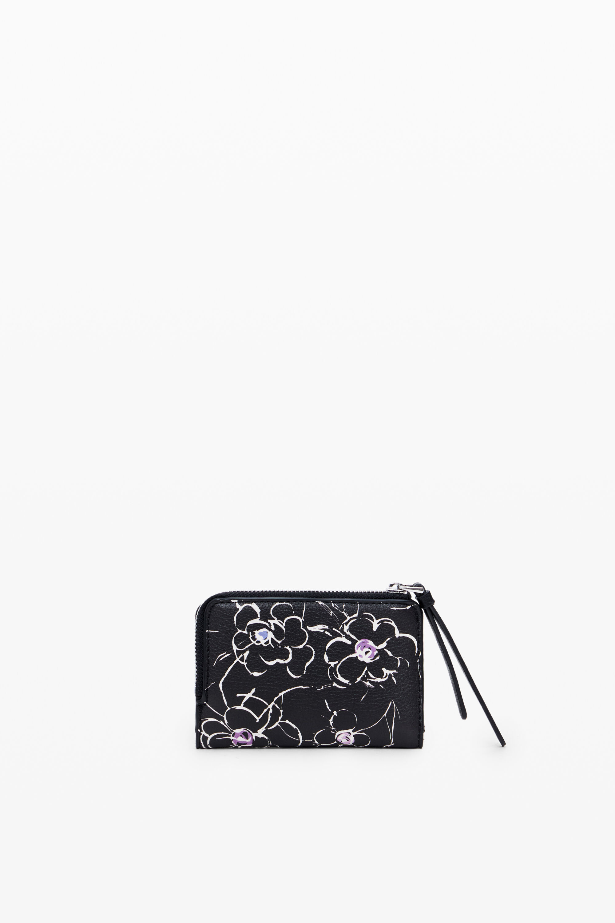 Carteira pequena com estampa floral