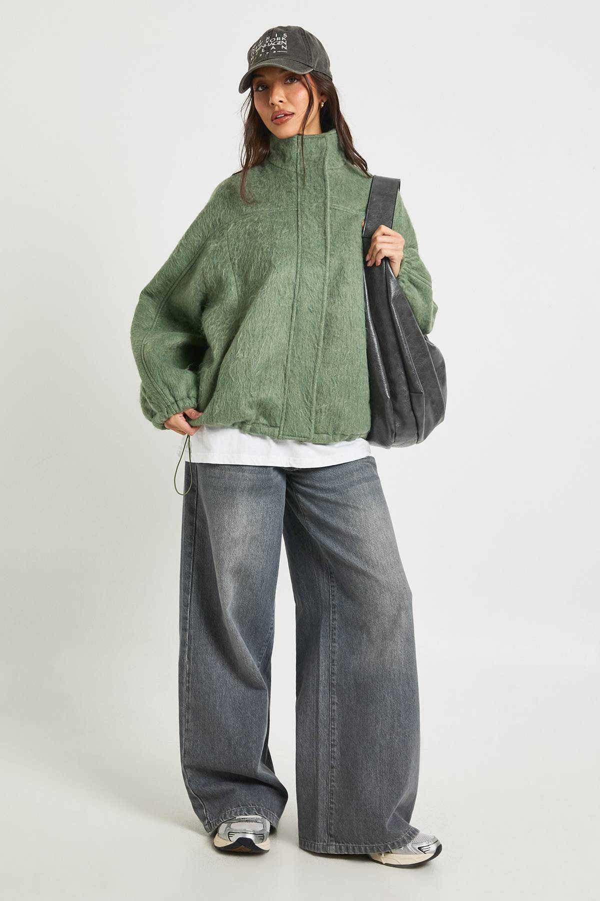 boohoo Veste Bomber Aspect Laine Texturée