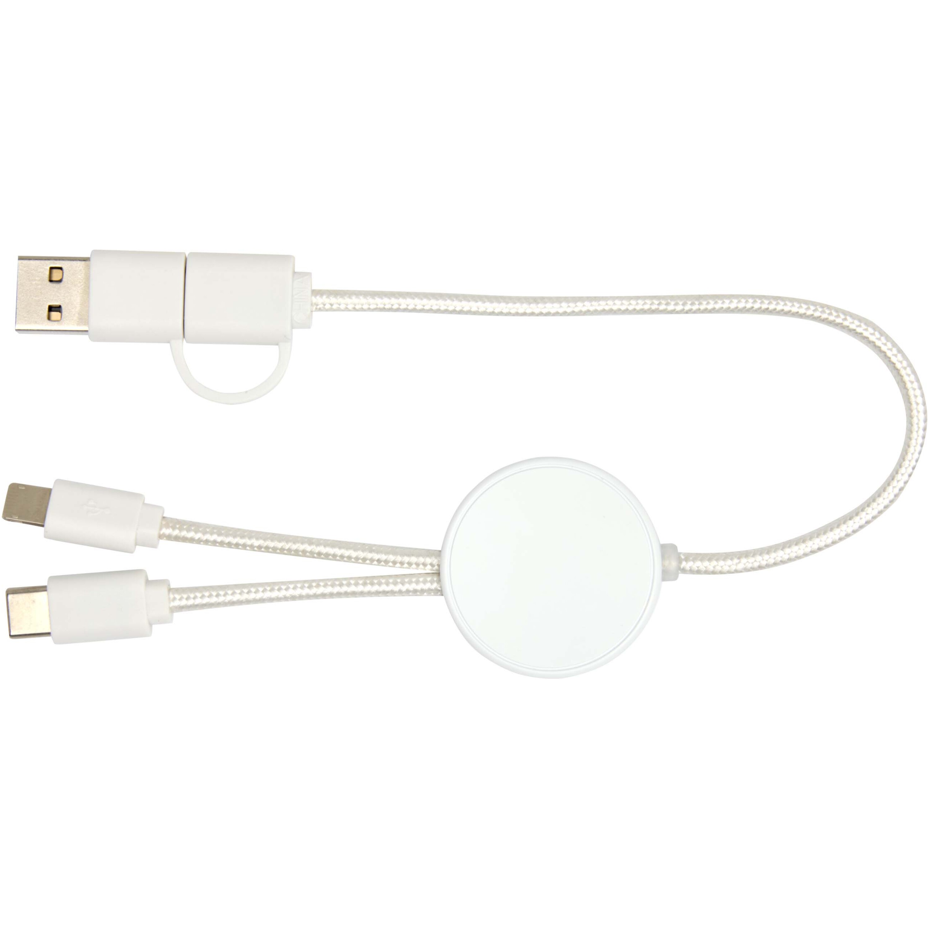 PF Concept 124427 - Câble 5 en 1 Citala en plastique recyclé de 30 cm pour la synchronisation des données et la charge rapide de 27 W