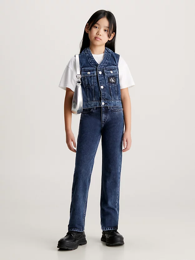 Calça jeans reta de cintura alta